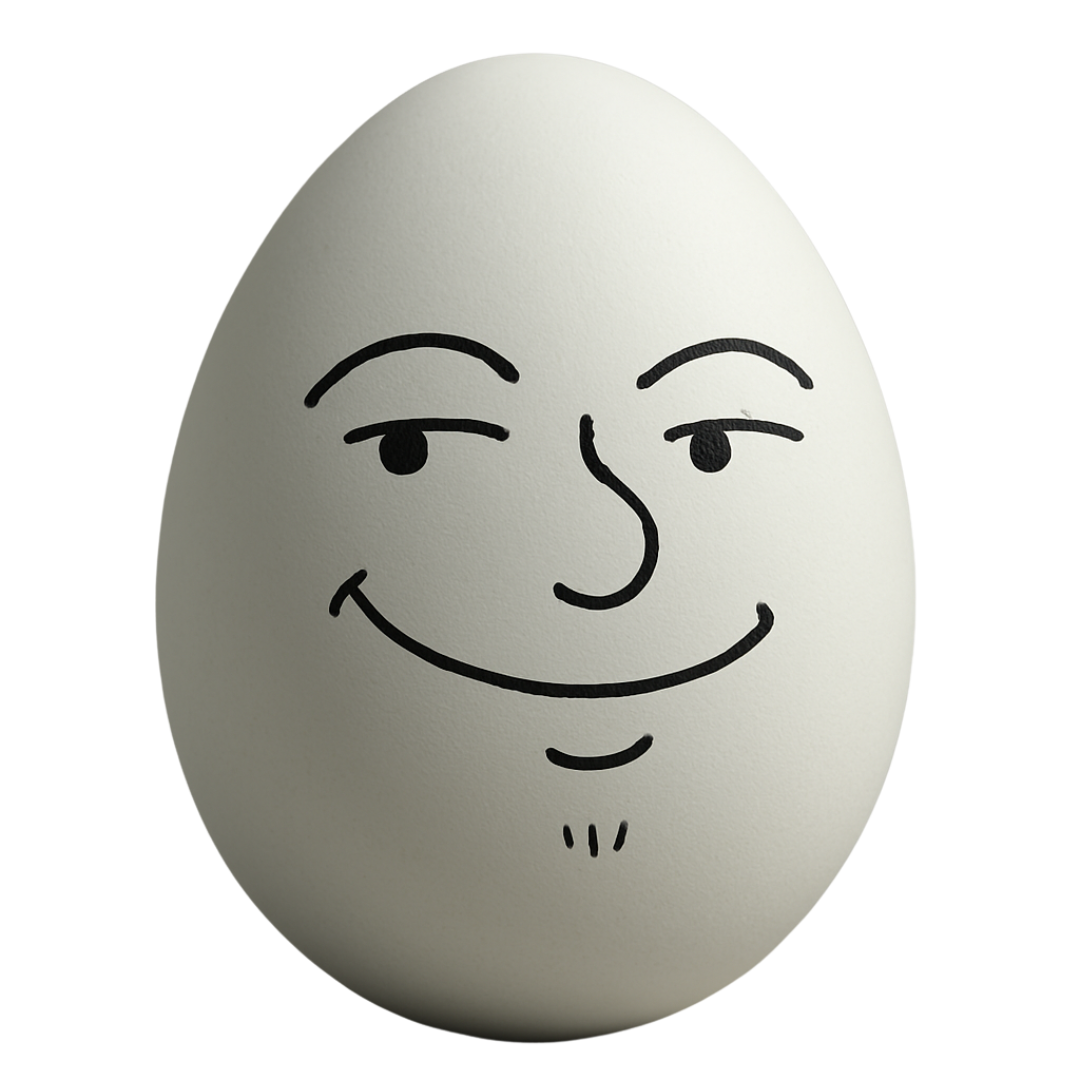 Leggy egg with Lenny face, spinning